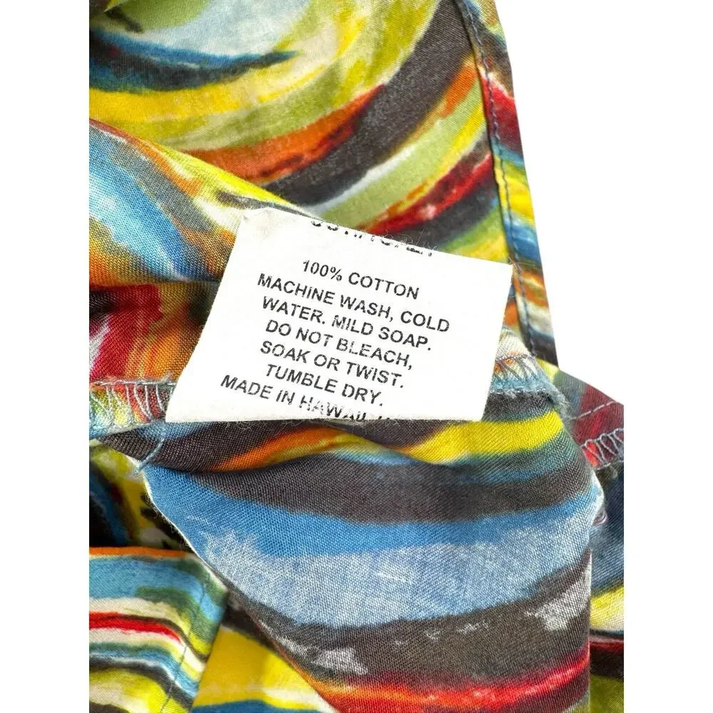 Jams World Shirt Mens M Whirly Pop Hawaiian Surf Aloha Button Up Psychedelic